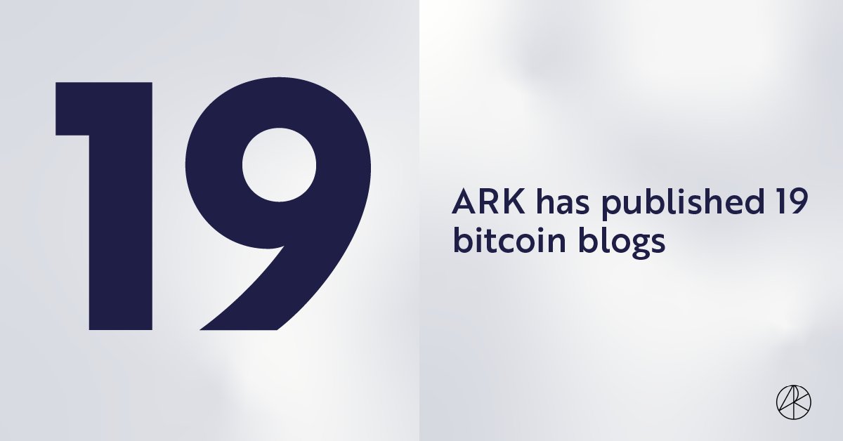 ARKInvest's tweet photo. Since 2014, bitcoin has been one of the major focuses of ARK’s research. Over the decade, we have published 20 Bitcoin Monthly reports, 19 blogs, 17 podcast episodes, 7 white papers, &amp; 6 Bitcoin Brainstorm episodes - all dedicated to bitcoin.

A bit-curious? Stay tuned for more!