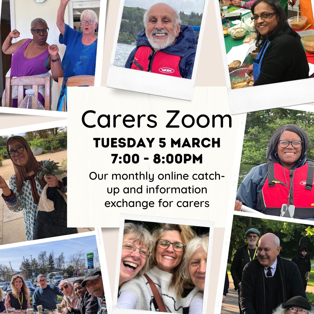 🌟 Hello! Are you caring for someone with dementia and looking for support?

🗓️ Date: Tues 5 March
⏰ Time: 7–8pm

To join send us a message to receive the Zoom meeting ID💚 #DementiaCare #CarersCommunity #SupportSession