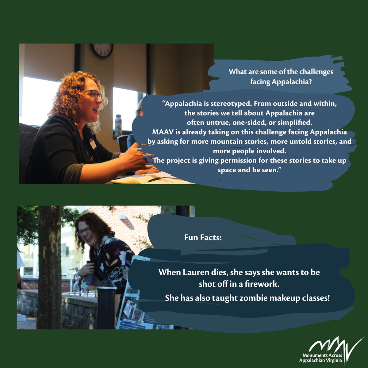 The #MAAV team is thrilled to finally formerly introduce Lauren Trice, our amazing project coordinator!

After growing up in Blacksburg, Lauren went on to become a certified urban planner, working in several cities across the US before returning to her hometown to work for MAAV.