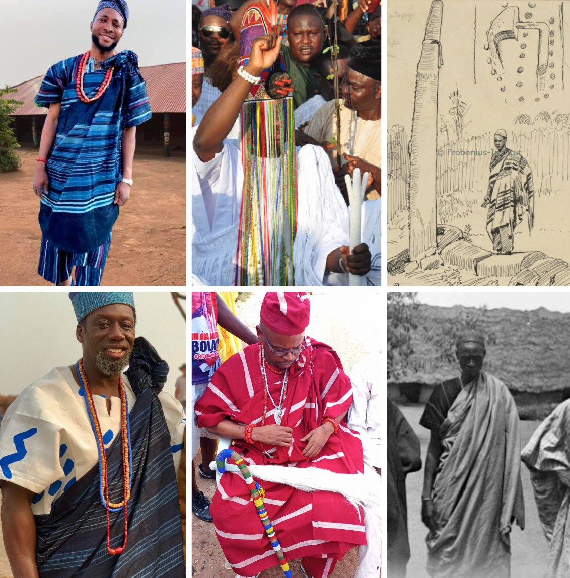 YorubaNationCH's tweet photo. Kaja (Pakaja) is one of the old styles of Yoruba dressing forms from the times of old. It involves draping or throwing a larger piece of fabric over a two-piece already worn on the body and across the shoulder. Its general look is like that of a Toga. When a Yoruba man dresses this way, people would describe his dress style as, "Ó pa kájà".  The act itself if 'kájà pípa'

As with most Yoruba clothing styles, Kaja can be Casual, functional or Ceremonial/Official. In Casual Kaja, adult Yoruba men would simply 'Pa kaja' and go about their daily businesses. It is not as common a sight these days, although it is a style that indeed exudes elegance and an aura of dignity.  In Functional Kaja, the style is seen among a certain segment of Yoruba society such as the Awo, Ogboni, Olorisha Etc and people engaging in certain employments and professions.   

Ceremonial Kaja is the most elaborate, the fabric used is the main distinctive feature. They are colourful and elaborate. As a ceremonial wear, Kaja can be worn by Kings, emissaries, ambassadors or people at outdoor functions.