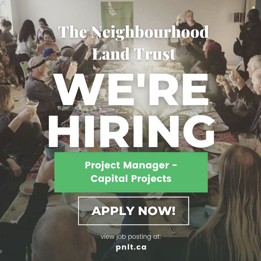 We're hiring 2 full-time Project Managers to implement and manage capital repairs and sustainability improvements for our portfolio of 85 small rental buildings and homes. Check out the job call at pnlt.ca