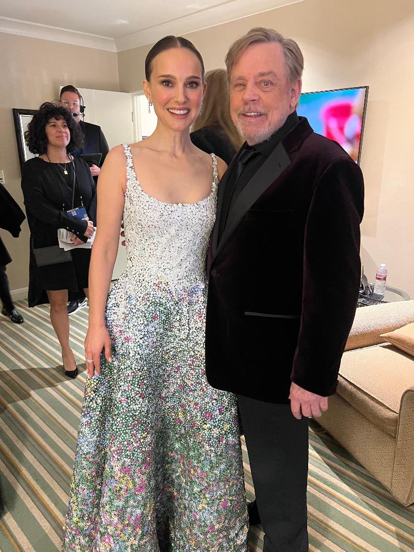 Mark Hamill with Natalie Portman at the Golden Globes.

“Now I have finally met my ‘mother.’”