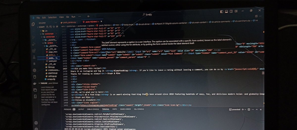 ahm4970's tweet image. Diving into the world of web data with my latest Python Scrapy project! 🕸️💻 Extracting insights and navigating the digital landscape seamlessly.The powerful Scrapy library. Let's unravel the potential of the web, one scrape at a time! #PythonScrapy #OptimizedScraping