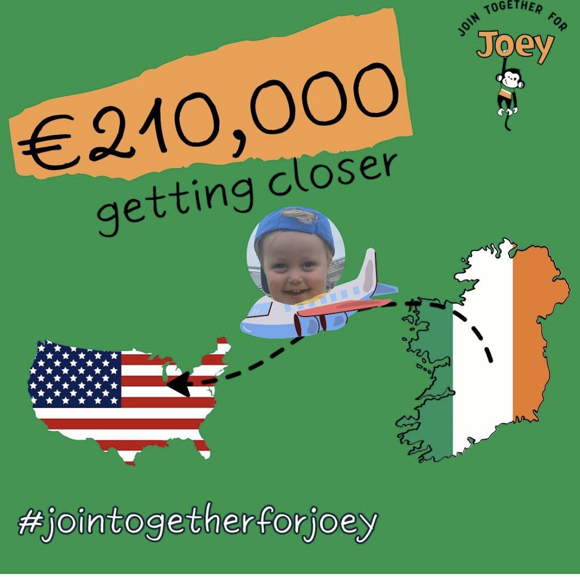 Thank you all so much we are completely blown away by your generosity & support from near & far. Let’s get Joey to Chicago. 🙏💚🤍💛 *link in the bio #jointogetherforJoey