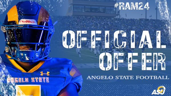 After a great talk with <a href="/KevinKilmer/">Kevin Kilmer</a>  I am blessed to receive an offer from Angelo State. 

<a href="/DentonGuyer_FB/">Denton Guyer Football</a> <a href="/coachwetzel_/">Skyler Wetzel</a> <a href="/ReedHeim/">Coach Heim</a>