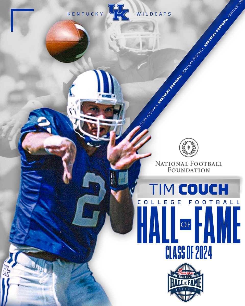 The great <a href="/TimCouchQB/">Tim Couch</a>, our All-America and record-setting QB who led the program to some of its greatest moments in school history, has been elected to the College Football Hall of Fame! 

📰🔗 tinyurl.com/3727ae2a