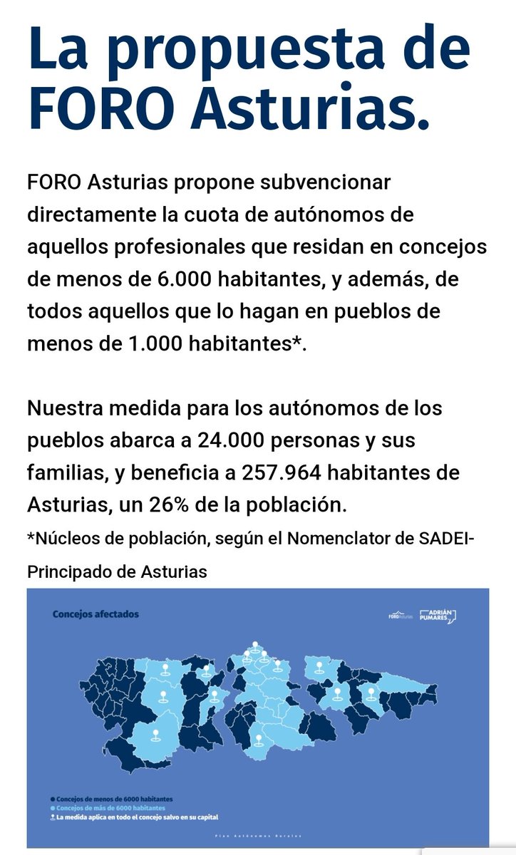 Además de rebajar el Impuesto de Donaciones y de Transmisiones Patrimoniales, <a href="/FOROAsturias/">FORO Asturias</a> logró rebajar la cuota que tienen que pagar los autónomos de 40 concejos de #Asturias

Nuestra propuesta era más ambiciosa, porque alcanzaba a 1/3 de los autónomos

foroasturias.es/plan-autonomos…
