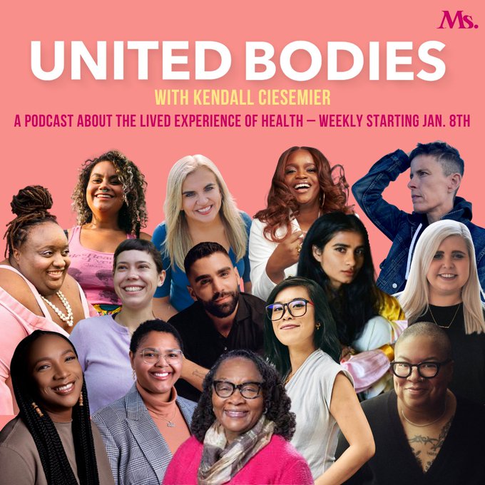 Our #UnitedBodies podcast launched today @MsMagazine. One of the best podcasts available today--one that centers how we navigate through the world--in these bodies. A truly magnificent pod, hosted by @kendallciese. Tune in where wherever you listen to podcasts and subscribe!