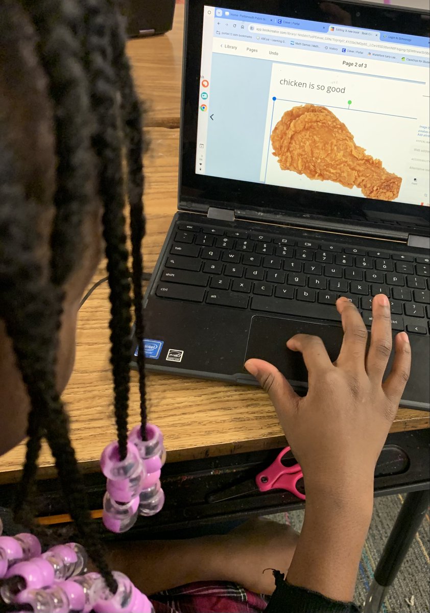 MsBTRT's tweet photo. Just finished a lesson with gr 2 Ss @PPS_CPI  using @BookCreatorApp.  Ss chose a favorite food to write about as they learned how to use the built in tools. New books taking shape! @jennthomas75 @PortsVASchools #PPSshines #ppstrt   @ebracyPPS  @PPS_CPI https://t.co/MXMKVLArtI