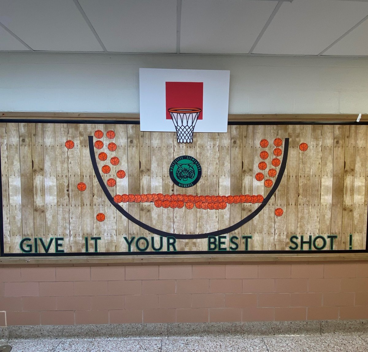 So proud of our #iReady #GoalGetters!  Each🏀represents a student who met their goal on the MOY.  Foul Shot-50+% to ATG, 2-pt. - met ATG, 3-pt. - met stretch goal.  So much to celebrate!  #WFESProud #WolfsvilleWay #curriculumassociates