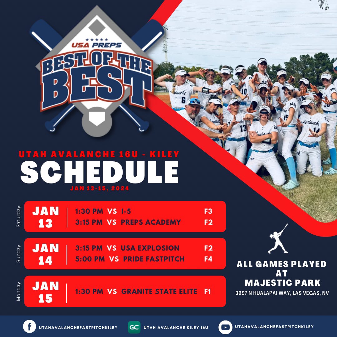 We're excited to be at the Best of the Best this weekend in Vegas! Come check out these amazing athletes! <a href="/USAPreps/">USA Preps</a> #bestofthebest #softballrecruit #fastpitch
#softball