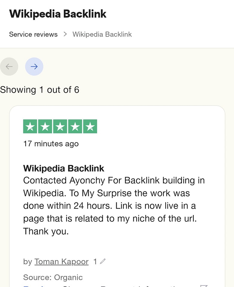chy_ayon's tweet image. A Quick Review From The Satisfied Client. 😍

#Wikipedia #backlinkservice #bbtvi #BitcoinETF  #authority