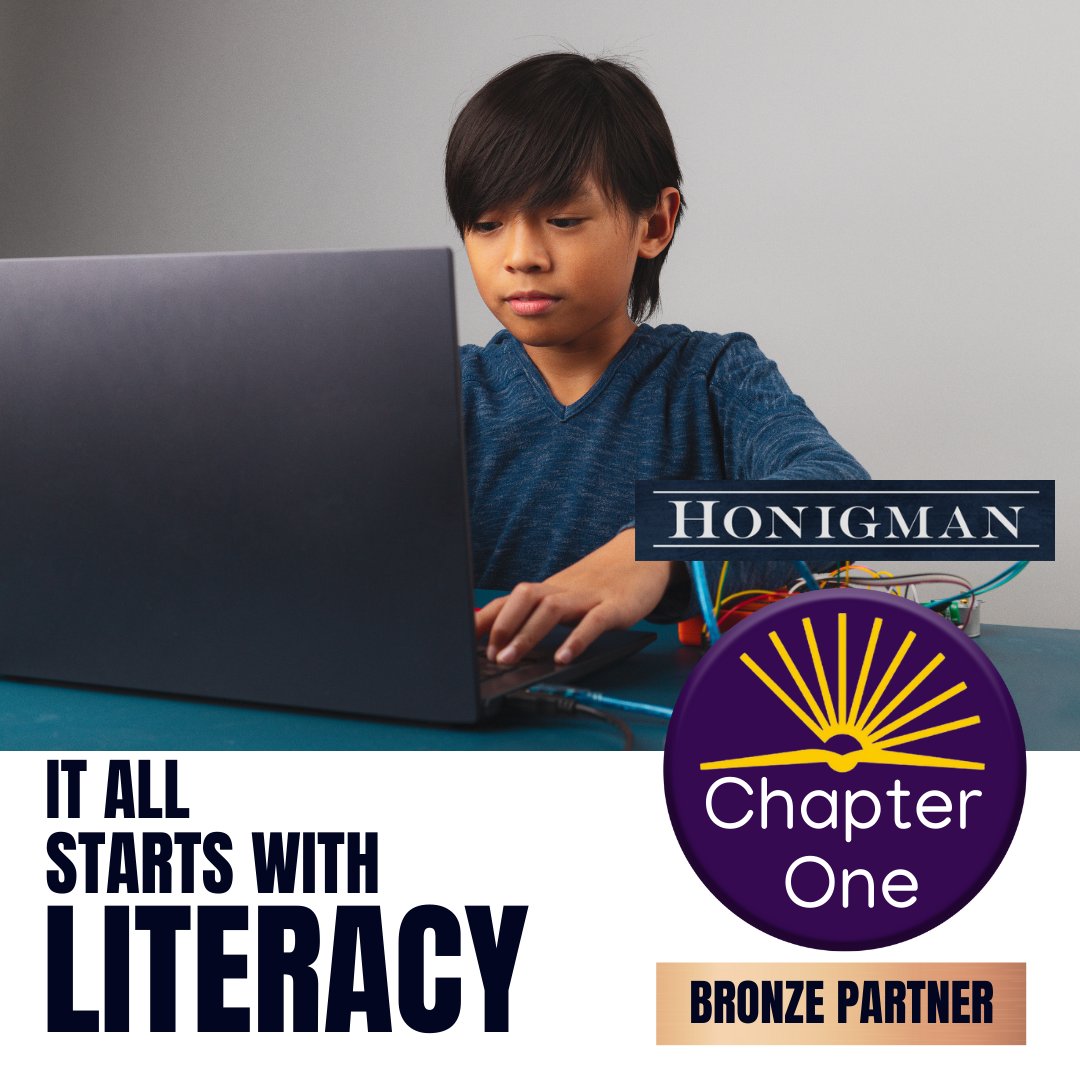 We're excited to announce that Honigman LLP is a Chapter One Bronze Partner!  Learn more at chapterone.org/volunteer

#honigman #chapteroneUSA #partnerwithus #literacyforall