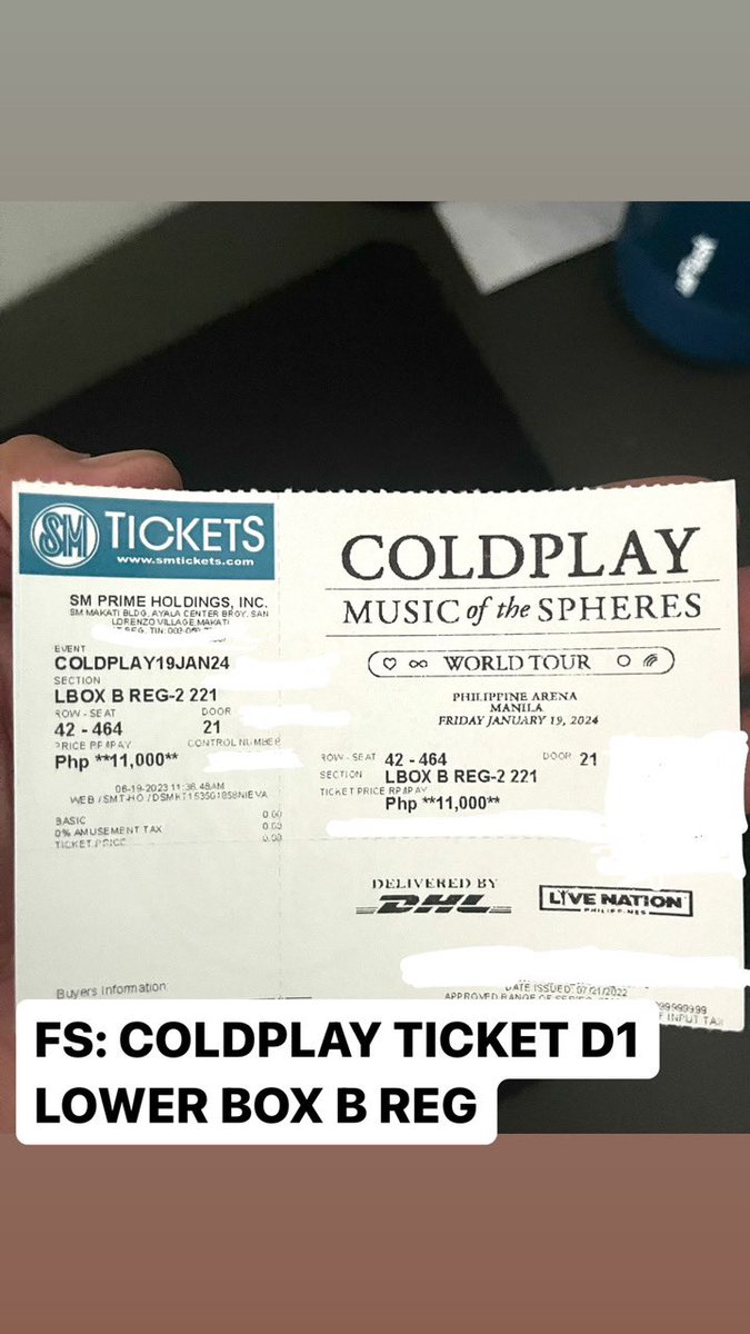 johnMcgil's tweet photo. WTS LFB 

I’m selling my Coldplay ticket for day 1
LBB Regular 2 
SRP

Dm if interested! 

#Coldplay https://t.co/1cIHrwXVIK