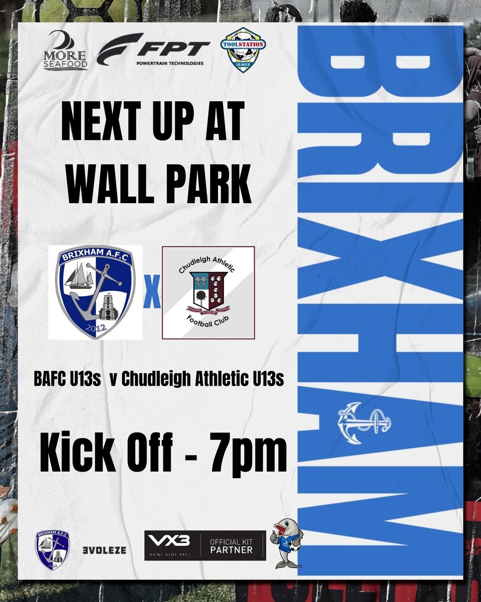 ITS U13's MATCHDAY A big game under the lights tonight. 💙🤍💙🤍 'BLUE ARMY' @moreseafood @PumpTechLtd Breakwater Marine Engineering @fpt @BrixhamCasuals @Brixhamfishmkt @swsportsnews @TSWesternLeague 🐟🐟🐟