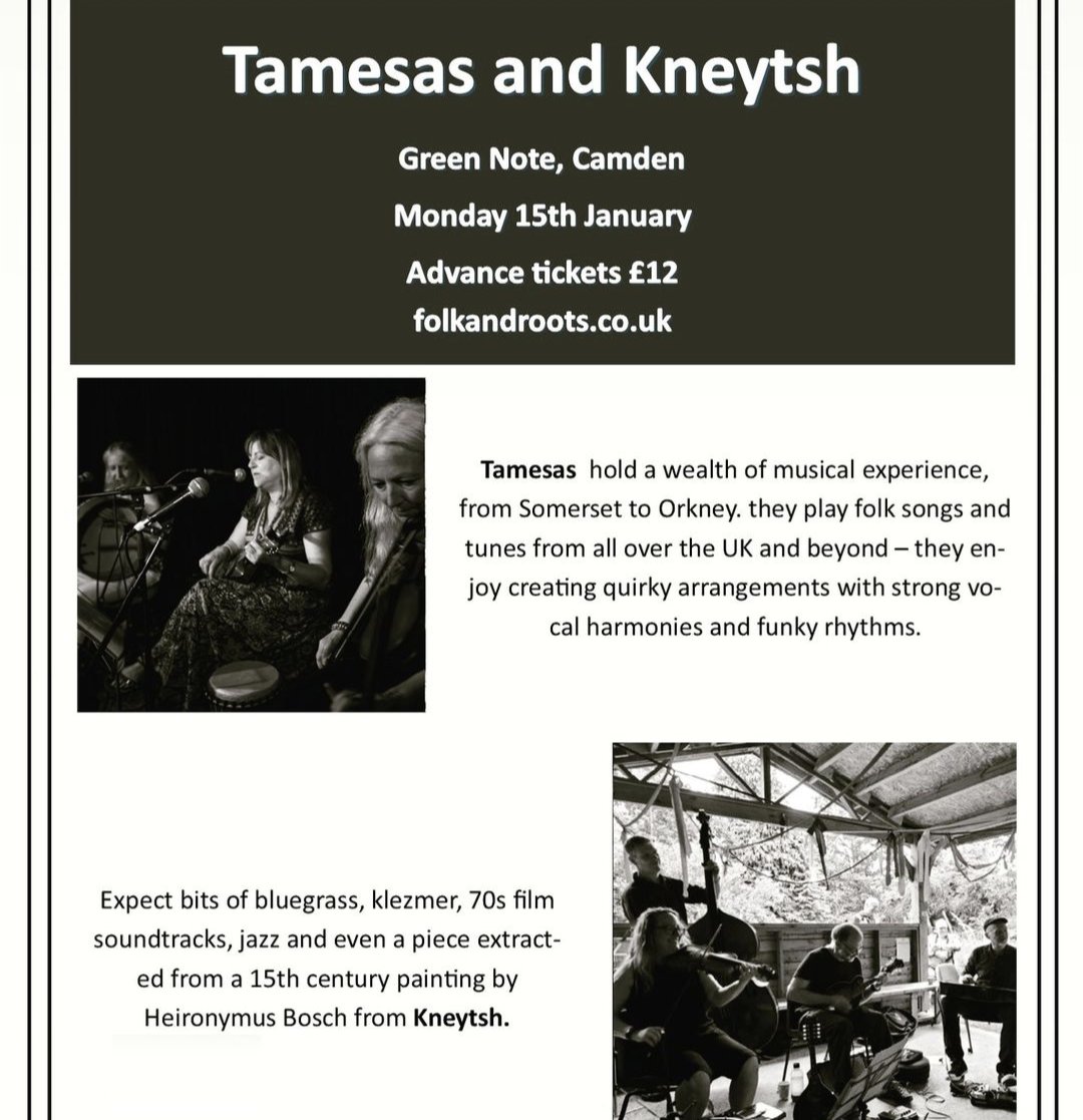 Looking forward to playing at the Green Note on Mon 15th Jan with our friends Tamesas! <a href="/GreenNote/">Green Note</a> <a href="/folkandroots/">folkandroots</a> #folkmusic #camden #londonmusic