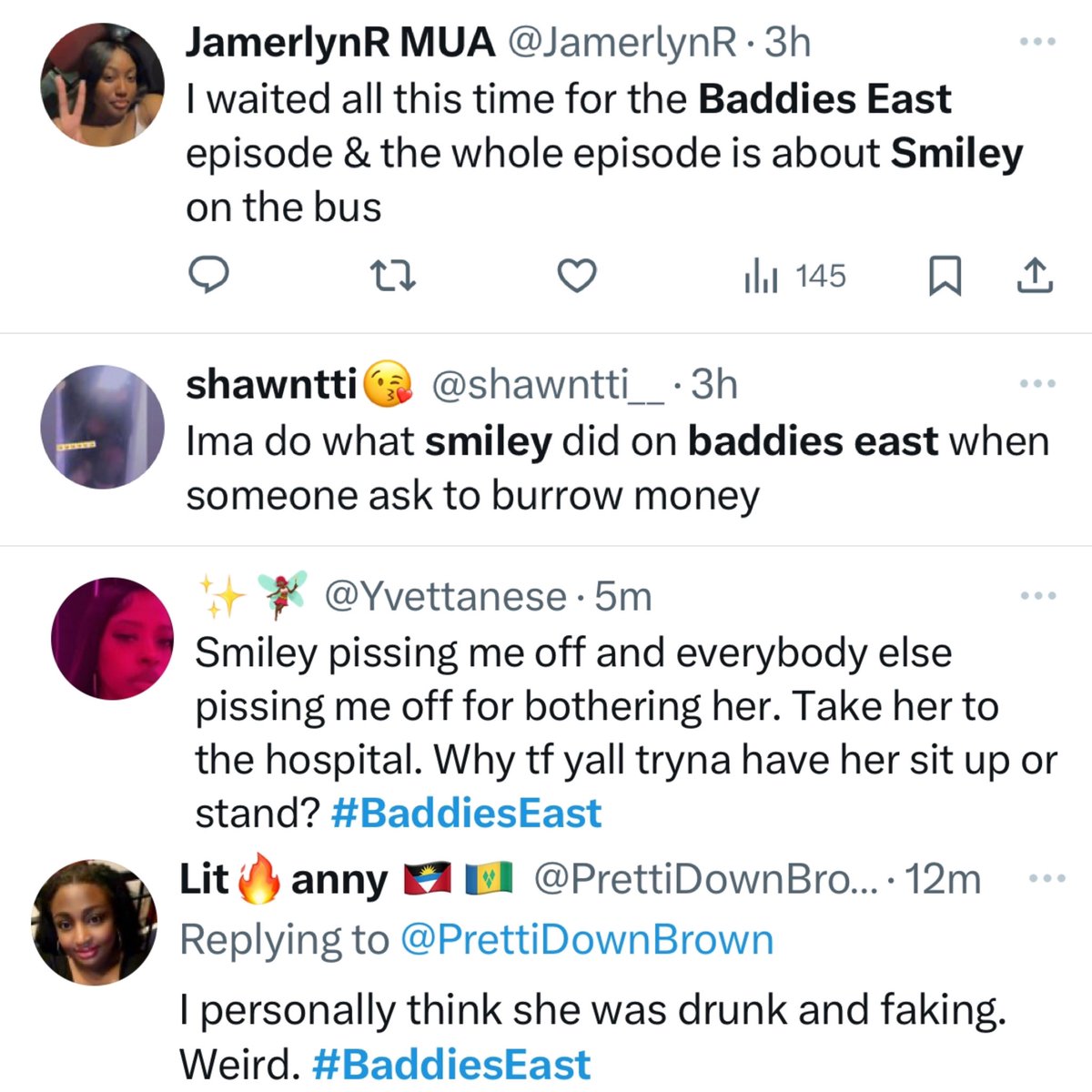 The_ZeusNetwork's tweet photo. Ayyyee!! 😜 The BADDIES RETURN had fans using their TWITTER fingers for #ZeusSunday!! 😯 Not only did #BaddiesEast, EP #NatalieNunn, #Smiley, and #Zeus trend at #4 but #Jamaica hit the trending charts too!! 🤯 Y’all have to Swipe Right 👉🏾 to see &amp; let us know your THOUGHTS👇🏾 https://t.co/4wxo4OHXSn