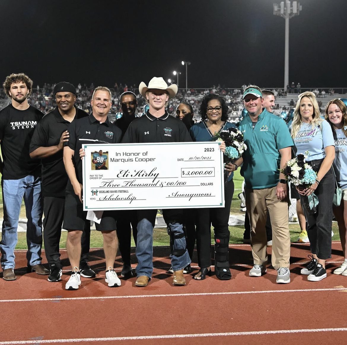 I very grateful to be selected to be given the Marquis Cooper award! Thank you to the Cooper family, <a href="/athletics_hawks/">Highland (AZ) Athletics</a> and <a href="/farrel_brock/">Brock Farrel</a>.