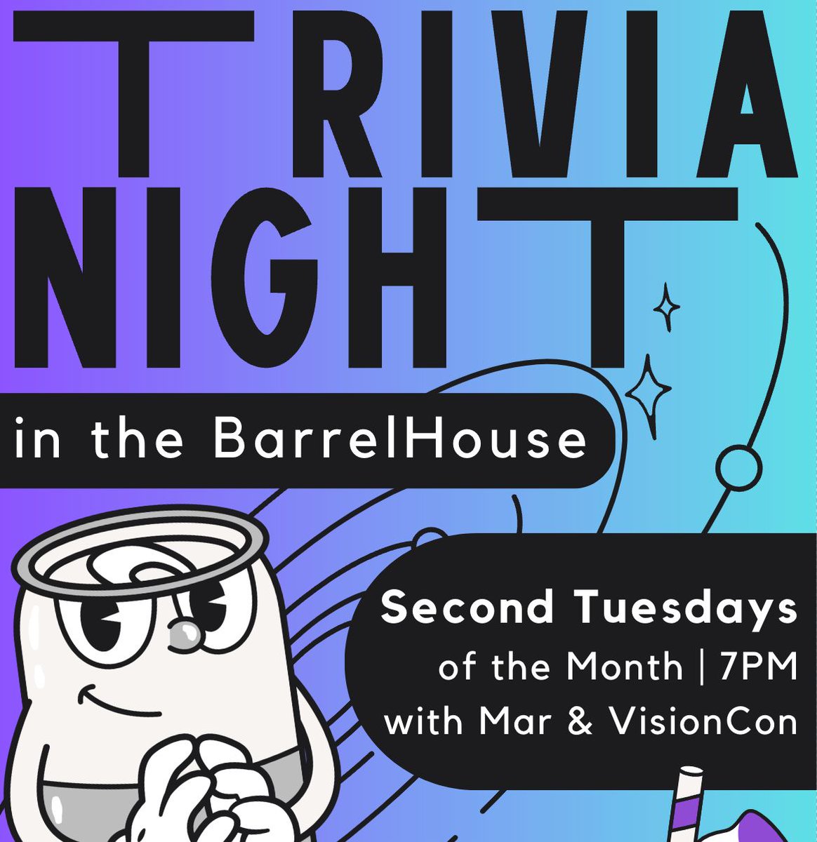 THIS TUESDAY (1/9) is TRIVIA NIGHT @ Mother's Brewing Company!
If you like pop culture, nerd culture, this is the trivia for you. If braggin rights aren't enough, we will also have fun prizes! Get your team together of up to 8 people and exercise that noodle!
Hosted by VisionCon!