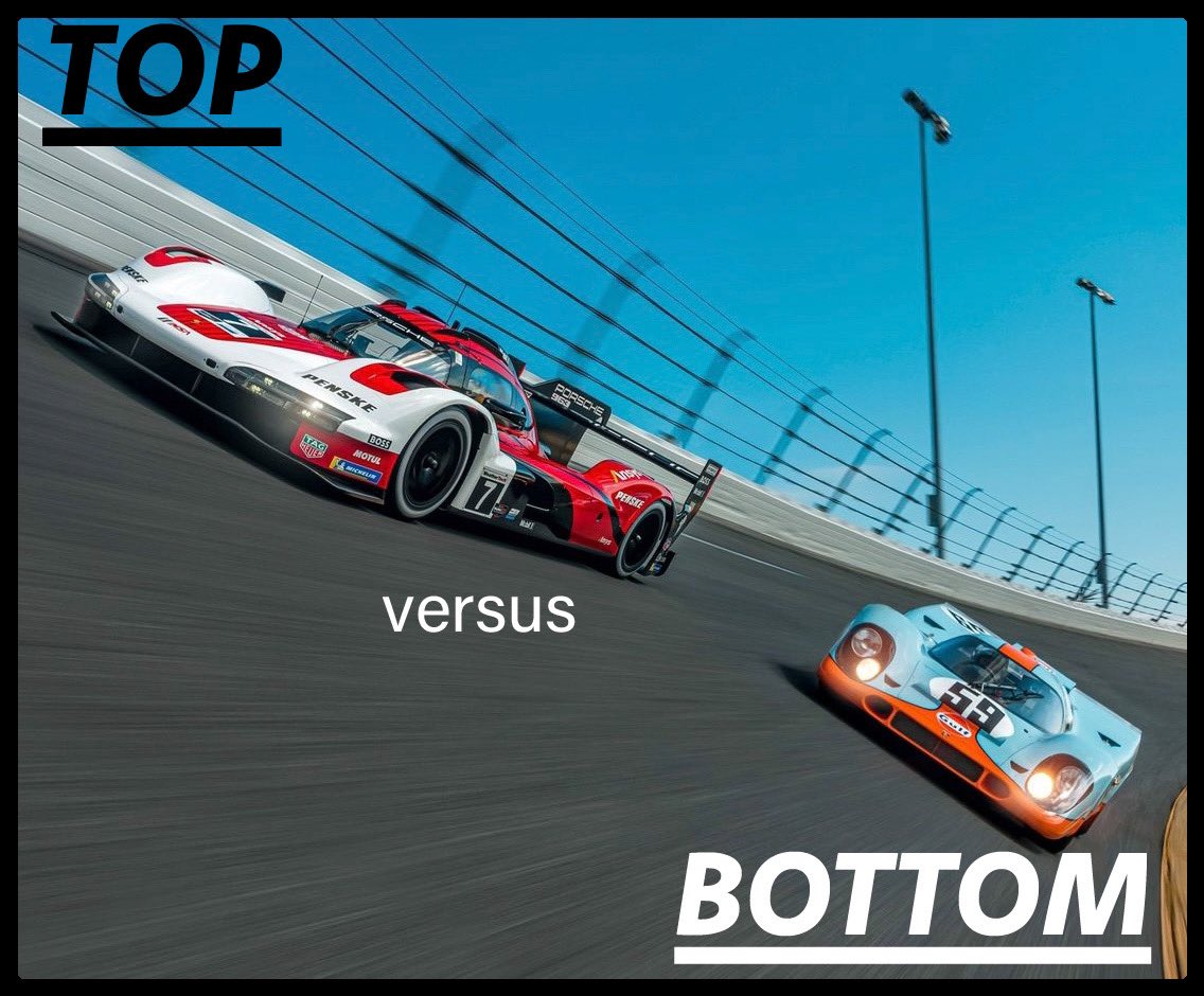 TOP ⬆️ #Porsche963

v

BOTTOM ⬇️ #Porsche917

#IMSA #Daytona #PorscheOnTrack

#PorscheMotorRacing🔴🟡🔵⚫️