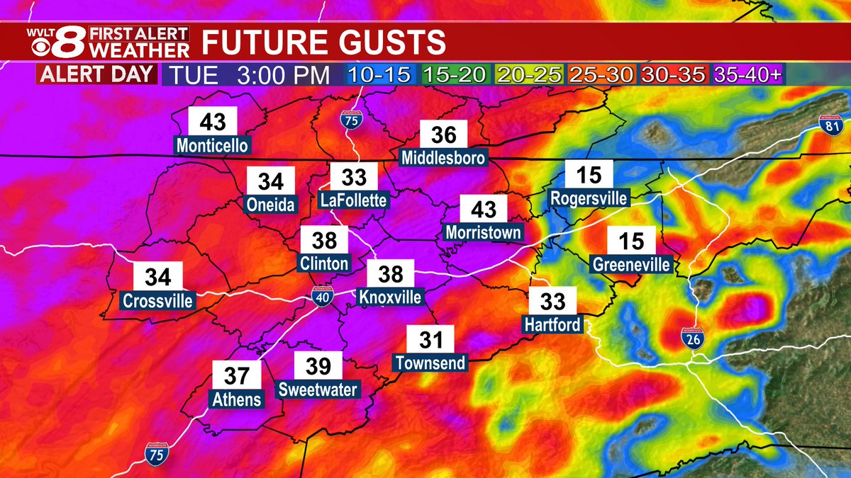 JacobDurhamWX's tweet image. Heavy rain impacts our morning commute, but strong winds arrive for the afternoon and evening. Within the Wind Advisory gust could approach 55 mph, while the High Wind warning could see gust to 85 mph. We're timing out the latest on WVLT News from 4-6:30 p.m. #wvltfirstalert