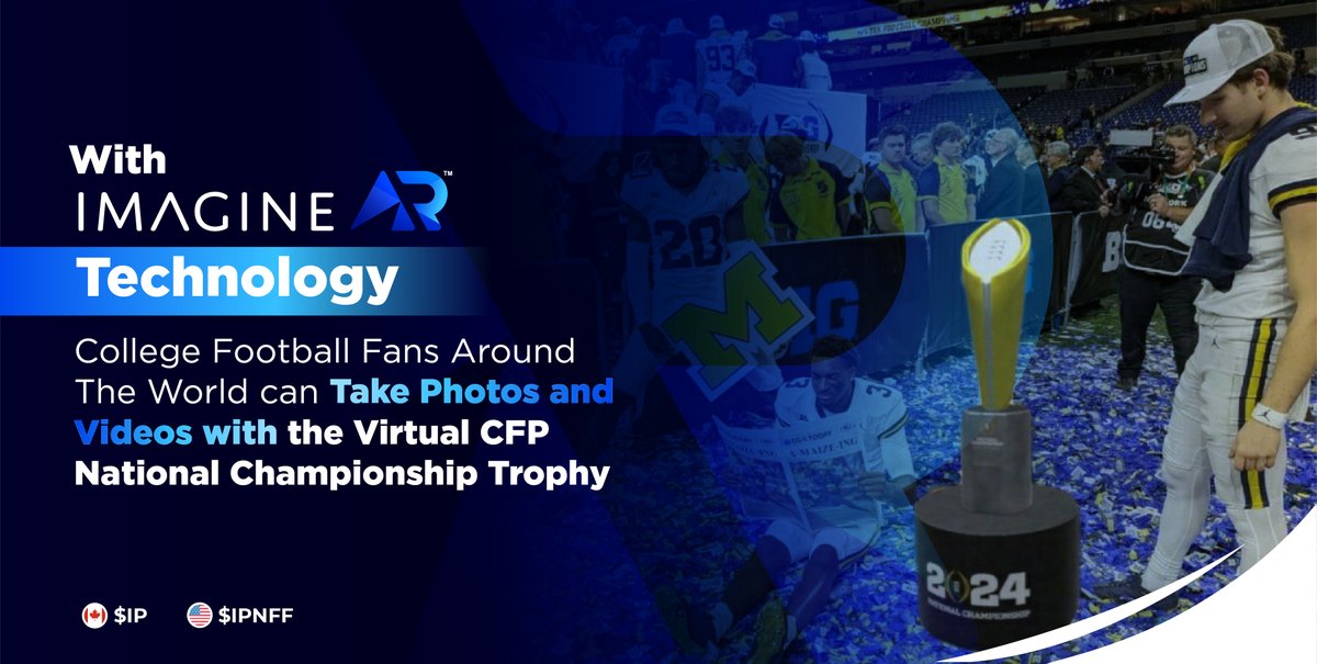ATTENTION COLLEGE FOOTBALL FANS

Watching the big game tonight?

Bring home the National Championship Virtual Trophy via <a href="/IPtechAR/">Imagine AR Inc.</a> IP🇨🇦 / IPNFF🇺🇸 Augmented Reality Tech

Go Blue!

👉  CFBPlayoff app on App Store and Google Play

x.com/Bobbleb12/stat…
