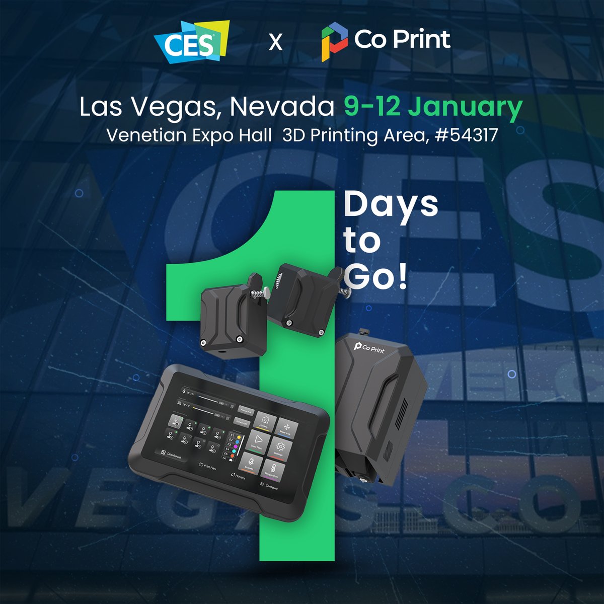 See you tomorrow at CES 2024! Get ready to experience the ChromaSet products! 📍 Our booth: Venetian Expo Hall 3D Printing Area, #54317 See you soon! 👋 #ChromaSet #CES2024 #CoPrint
