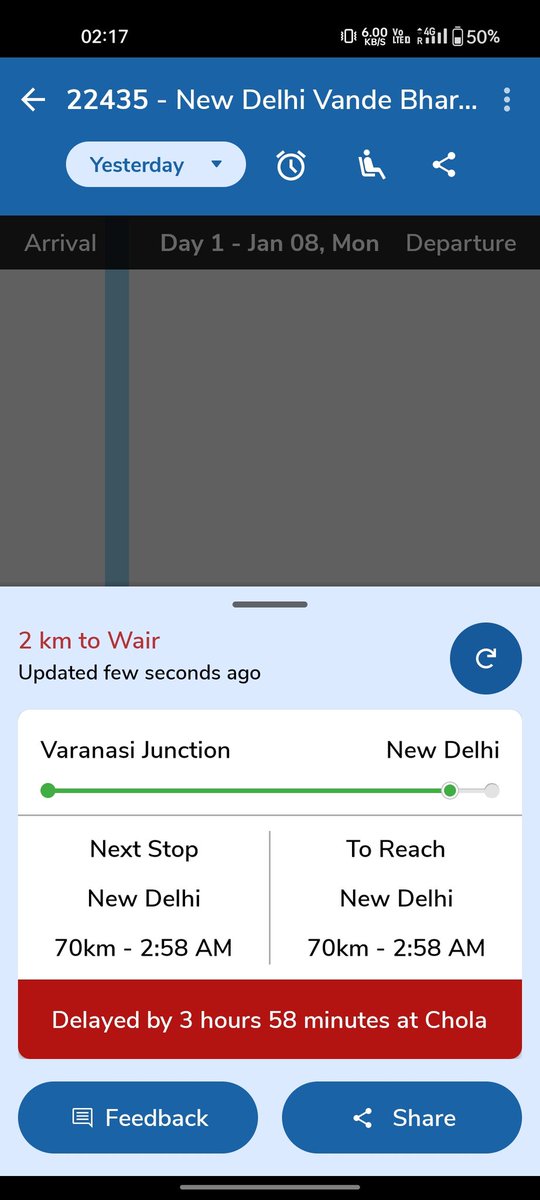The state of Indian Railways is pitiful at best. Adding high speeds trains makes no sense if they hardly run on schedule. Paid 1500rs to save some travel time and the travel experience is mediocre at best.