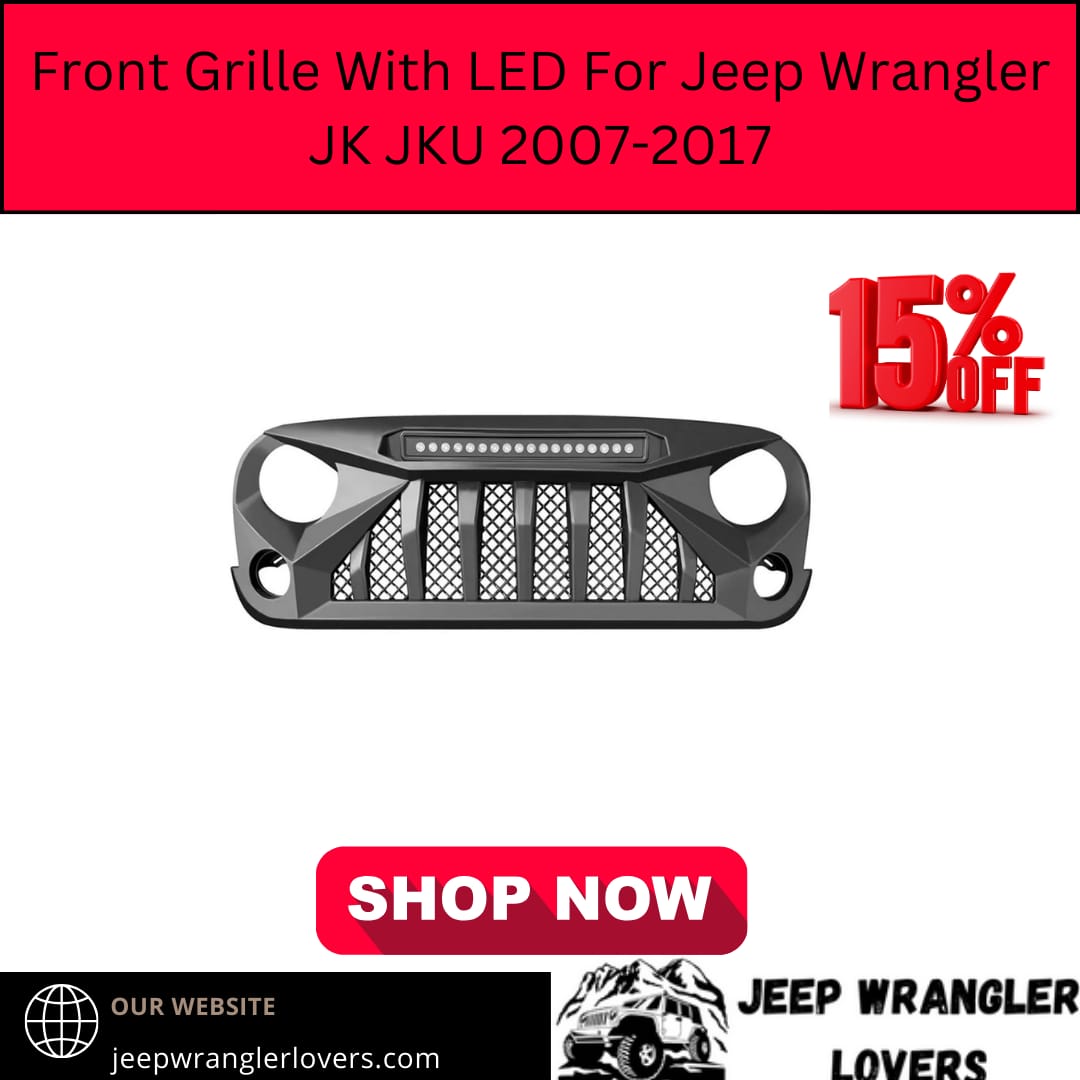 wranglerlovers's tweet photo. Front Grille With Led Light And Grills Mesh Cover For Jeep Wrangler 2007 - 2017 . . . 👉 Body Kits &amp; Parts &amp; Accessories for all Jeep Wrangler , check our website now! 📌LINK IN BIO! ~~~~~~~~~~~~~~~~~~~~~~~~~~~~~~~~~~~~~~~~ #jeep #jeepwrangler #jeepjeep #jeepjl #jeepjlu #jeeps https://t.co/j8Nsc1qEcP