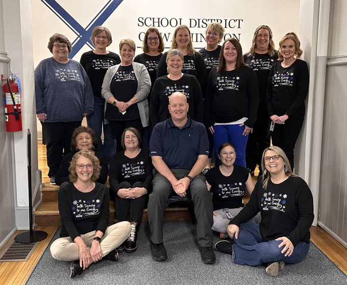 SDofWashington's tweet image. Staff at the District Office are so excited about the winter season (and maybe future snow days) that they showed up to work today dressed for the occasion.