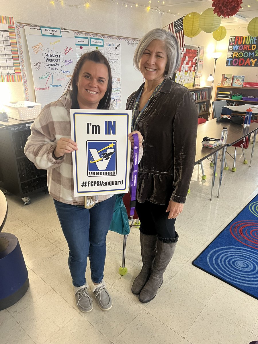 _swelks's tweet photo. Hillcrest ES visits are always fun, but today was extra special surprising Krystel Rippeon to let her know she in “IN” for #FCPSVanguard cohort 8!  I love having ML teachers in our Vanguard community and I can’t wait to see the great things you do! 🙌🏻💫 https://t.co/dNB77R0MDM