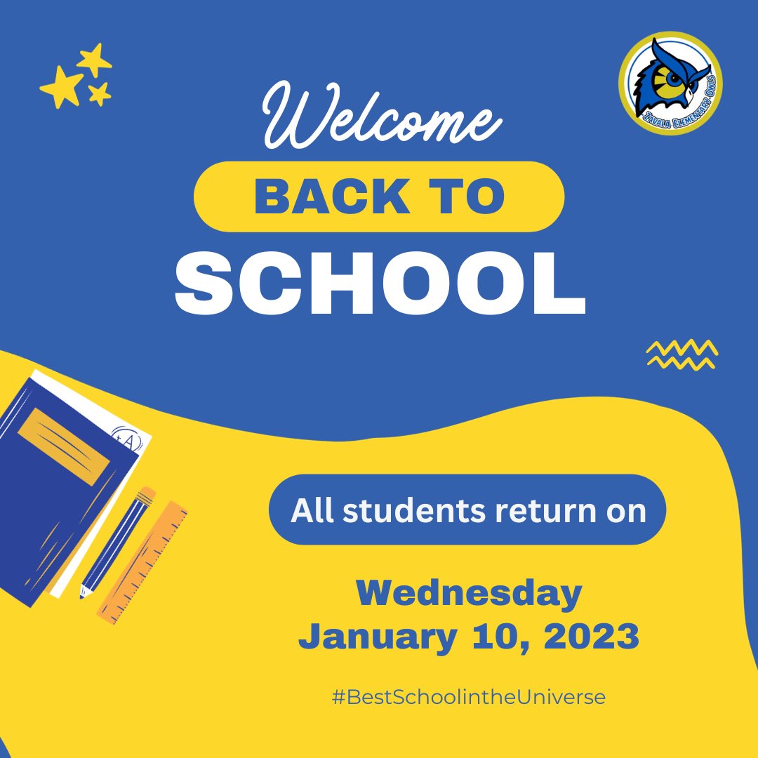 Welcome Back! We can’t wait to see our students on Wednesday, January 10! #BestSchoolintheUniverse