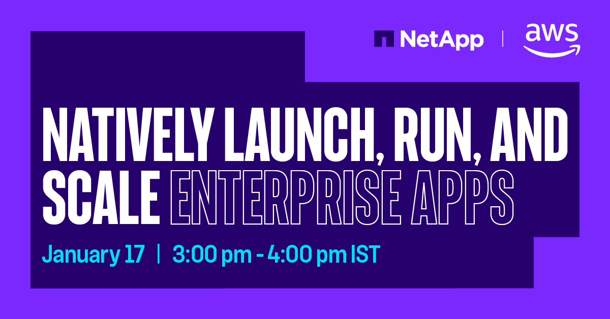 NetApp's tweet photo. Are you struggling with complex &amp; costly cloud file services? Join our virtual webinar on Jan 17 to learn how Amazon FSx for NetApp ONTAP can simplify your data management, boost performance, &amp; enable seamless scalability.

Register now: https://t.co/ZDC5R2zChi

#AWS @awscloud https://t.co/eFR9ii3KjT