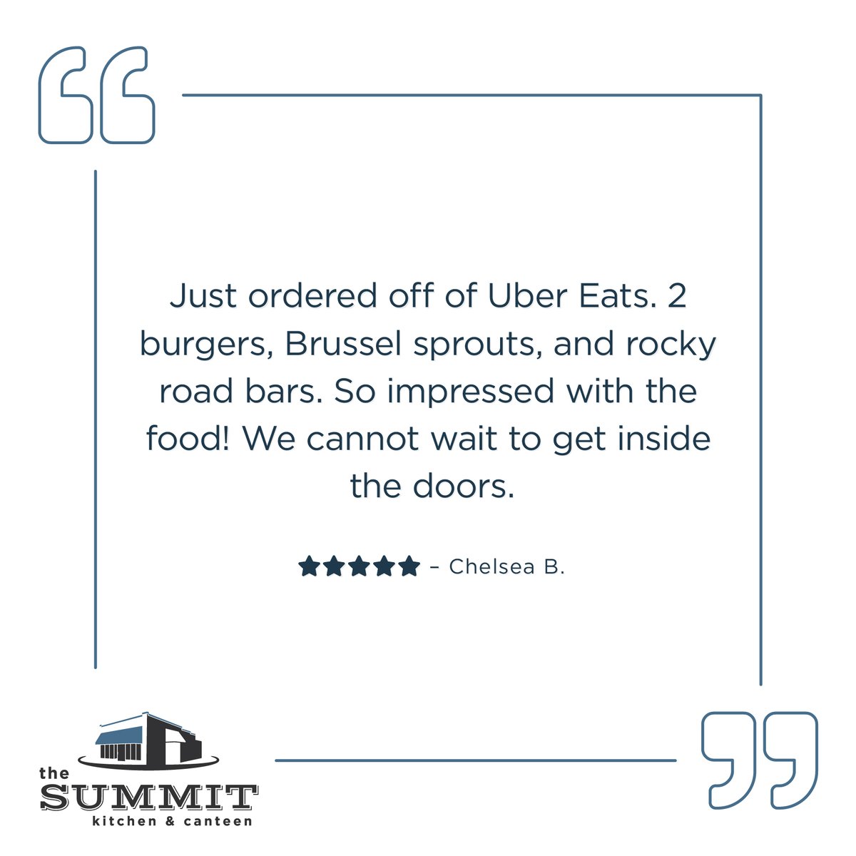 Thank you Chelsea! Whether you're eating with us or at home, we have a way to serve you up tasty food😉 Check out our website for all of the delivery and pick-up options! #seeyouatthesummit #spokane #southhill #spokaneeats #eatspokane