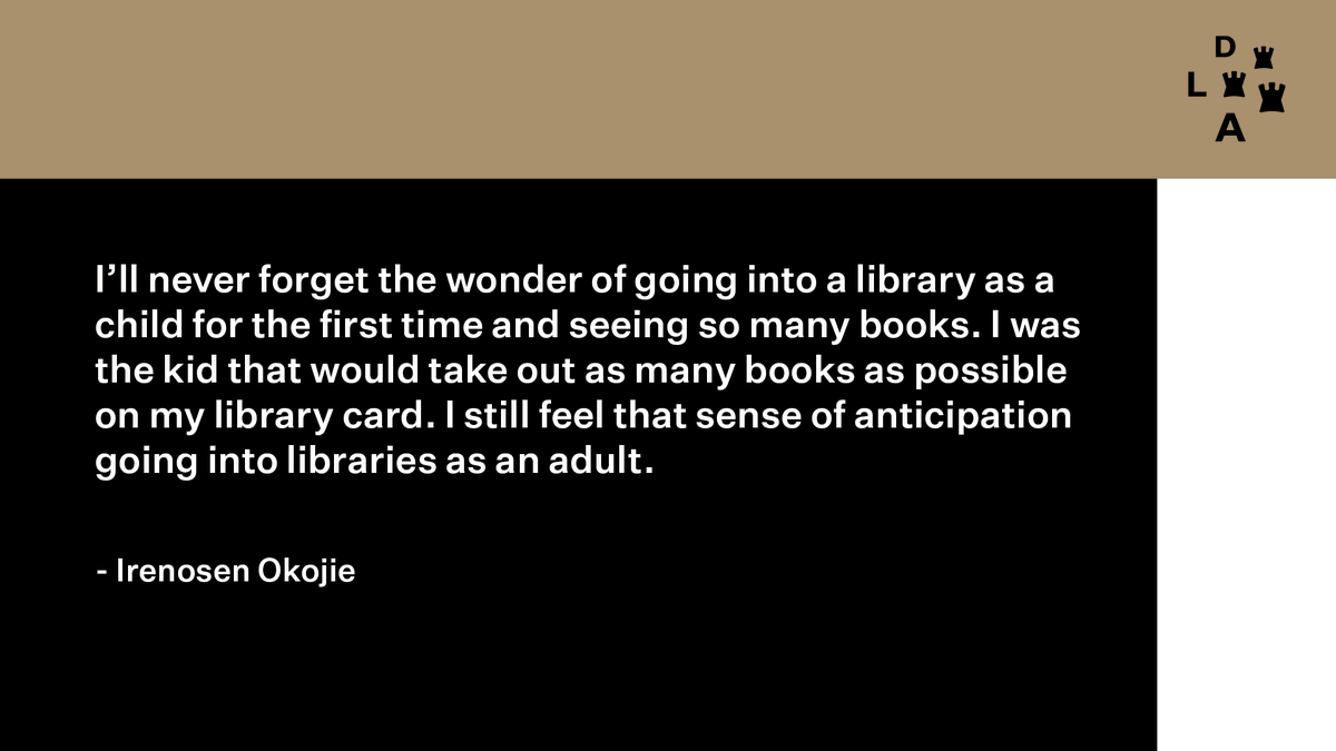 We couldn't agree more with 2024 #DublinLitAward judge Irenosen Okojie — libraries truly are wondrous places. Just over a week until we reveal the 2024 longlist!