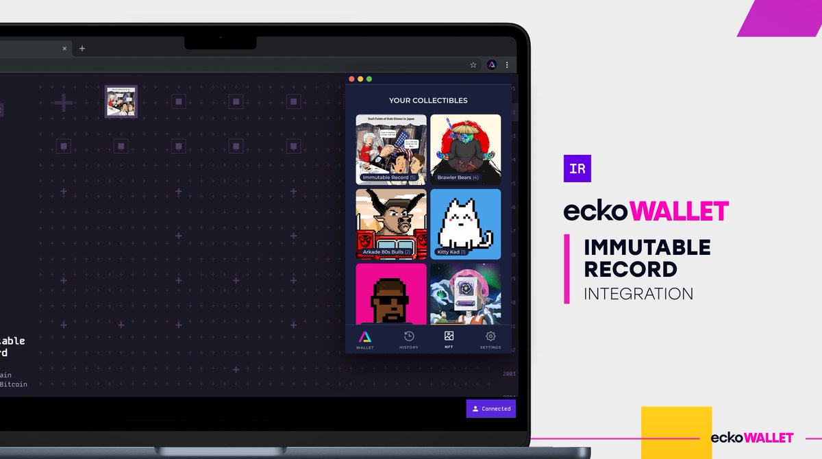 eckoWALLET Version 2.9.3 📰

We are thrilled to unveil the latest update featuring a significant integration:

- <a href="/ImmutableRec/">Immutable Record</a> NFT's 🛠️

This release honors <a href="/StuartHaber/">Stuart Haber</a> and <a href="/ScottStornetta/">strangethingintheland</a>'s critical work, cited three times in the $BTC white paper ⛓️🕸️

$KDA $KDX #MarmaladeV2