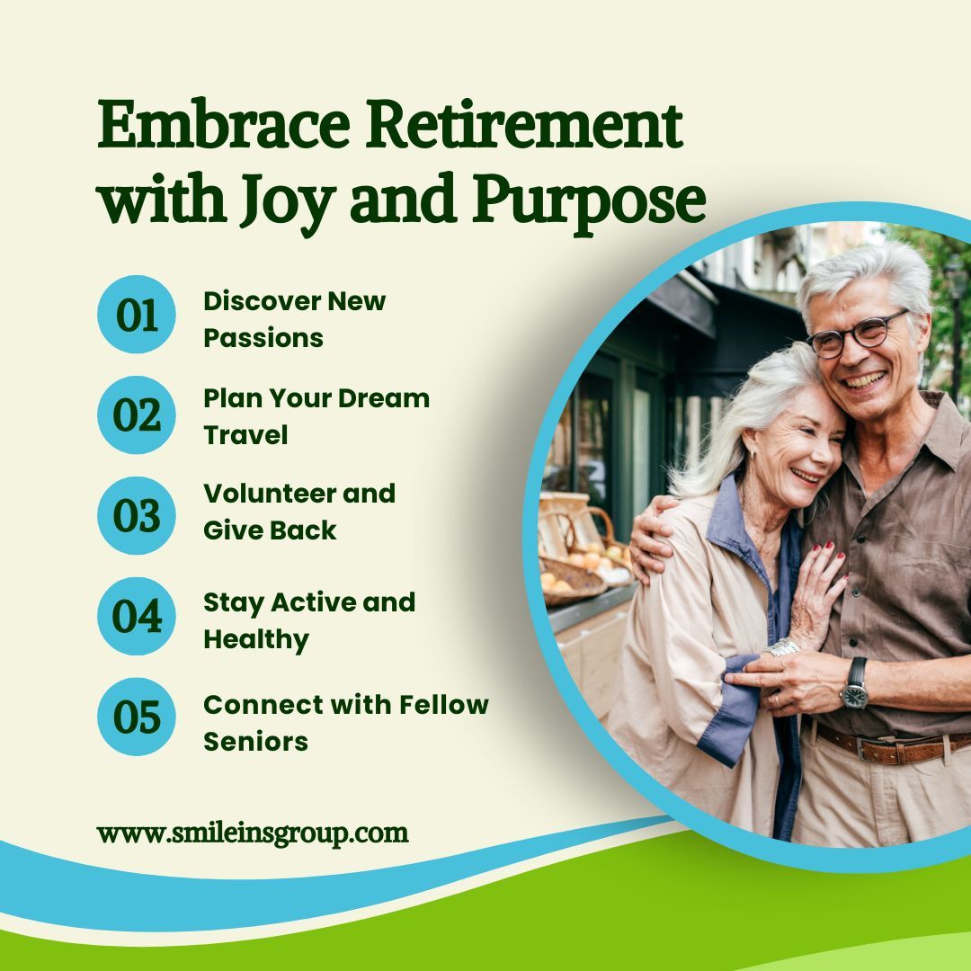 Embrace the golden years with purpose and joy! Retirement offers the freedom to live life on your own terms. Join the #GoldenYearsMagic journey and share your goals, tips, and happiness using #RetirementJoy and #PurposefulRetirement. Let's celebrate the silver squad's love!