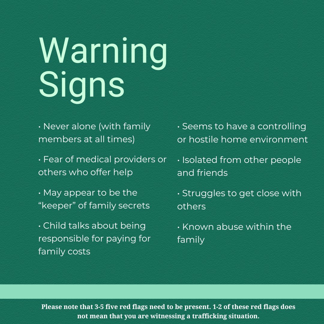 A common misconception about human trafficking is that it begins by a person being kidnapped and taken away from their home and family. Often times the victims actually know their abusers and familial trafficking is much more common than people realize. 

#FamilialTrafficking