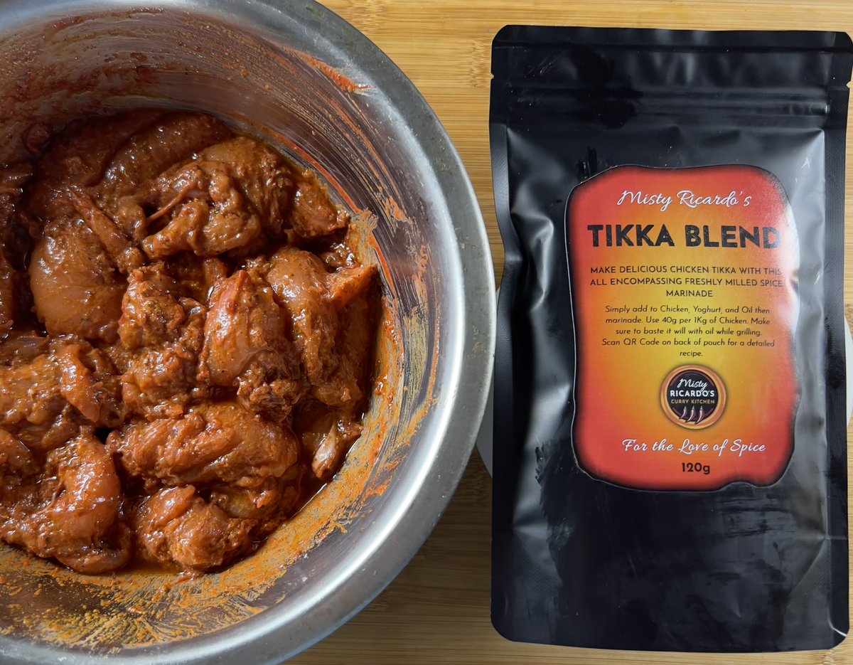 Easy and supremely delicious Chicken Tikka.

From Misty Ricardo's Curry Kitchen...

omemade.co.uk/product/mistys…

#fortheloveofspice #mistyricardo #chickentikka #tikka #bbqchicken #spices <a href="/Omemade/">'Ome</a>