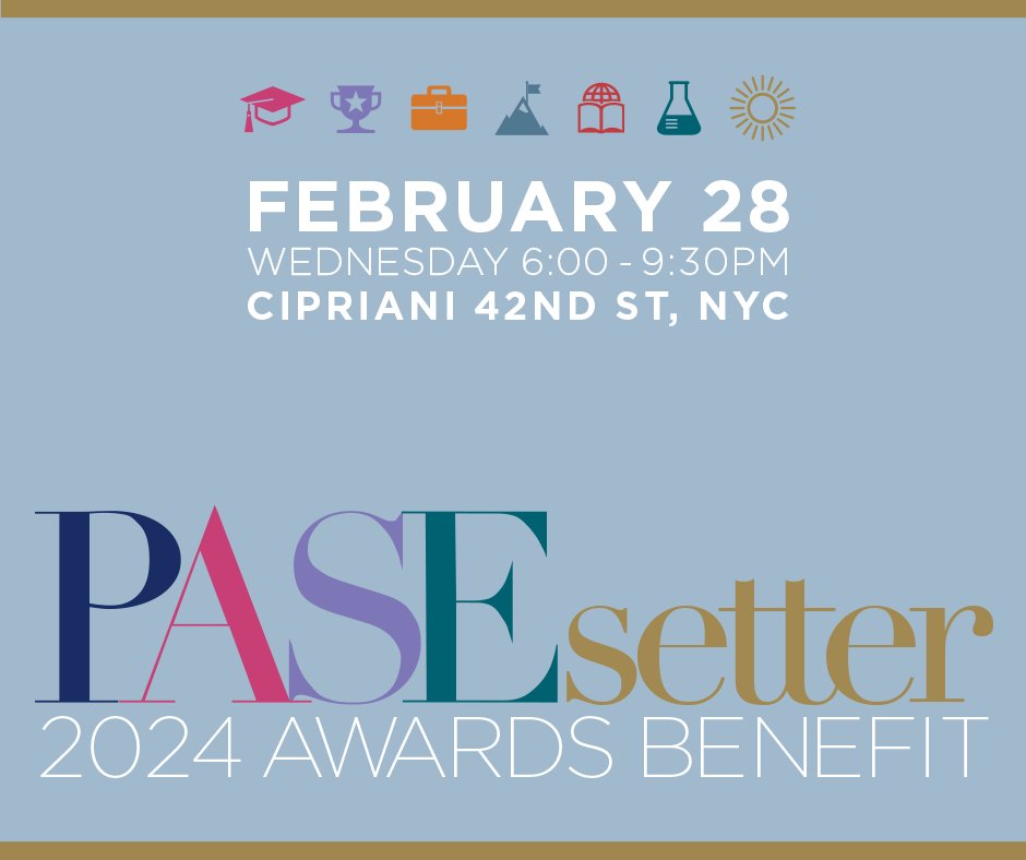 PASEsetter's tweet photo. The new year has kicked off and it is officially 2024 PASEsetter Awards Benefit season here at PASE! Join us on 2/28 to celebrate five outstanding afterschool educators and two afterschool champions!

More here: 
https://t.co/ZAAF5GWbl4 https://t.co/Qo5DqHmHsa