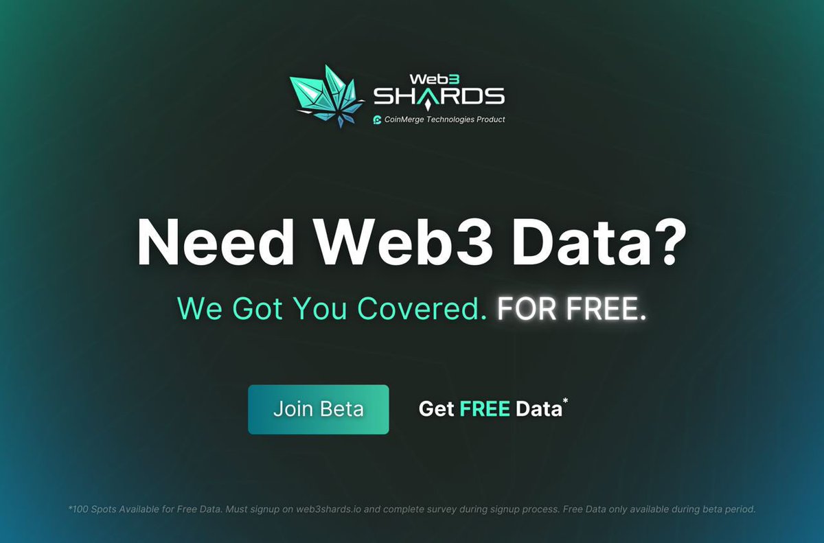 ☎️Calling All Devs! Welcome to #Web3Shards, your least expensive Data/API provider! 🔹Faster, Filtered, Quality Data w/ Less Throttling & Clear Subscription Plans for a FRACTION of the price! Sign up today to access FREE $ETH $BNB & $SHIB data! 👉 Web3Shards.io