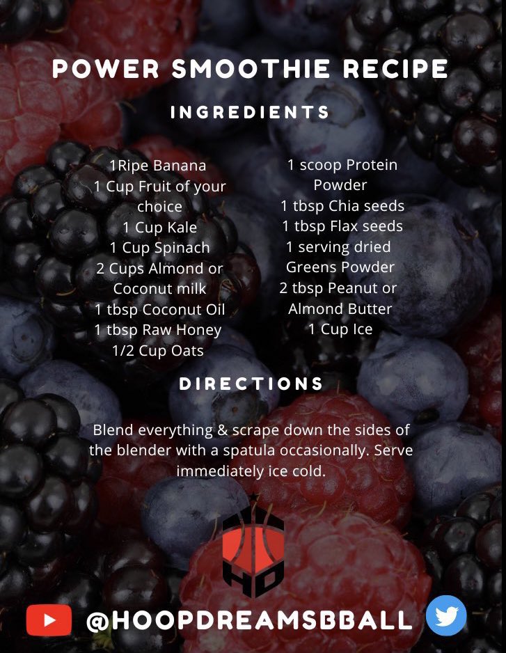 hoopdreamsbball's tweet photo. 🥤Here’s two Healthy Smoothie options for you at home…👇🏽 https://t.co/Z7uSaIS0RO