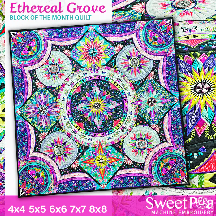 35thAvenueSew's tweet image. The Ethereal Grove Quilt is an absolutely gorgeous BOM embroidery design from Sweet Pea, which can be purchased as individual blocks or as a whole.  Can you imagine this hanging on your wall?

Download: tinyurl.com/2p923rs3

#embroidery #embroiderydesigns #sweetpeaembroidery