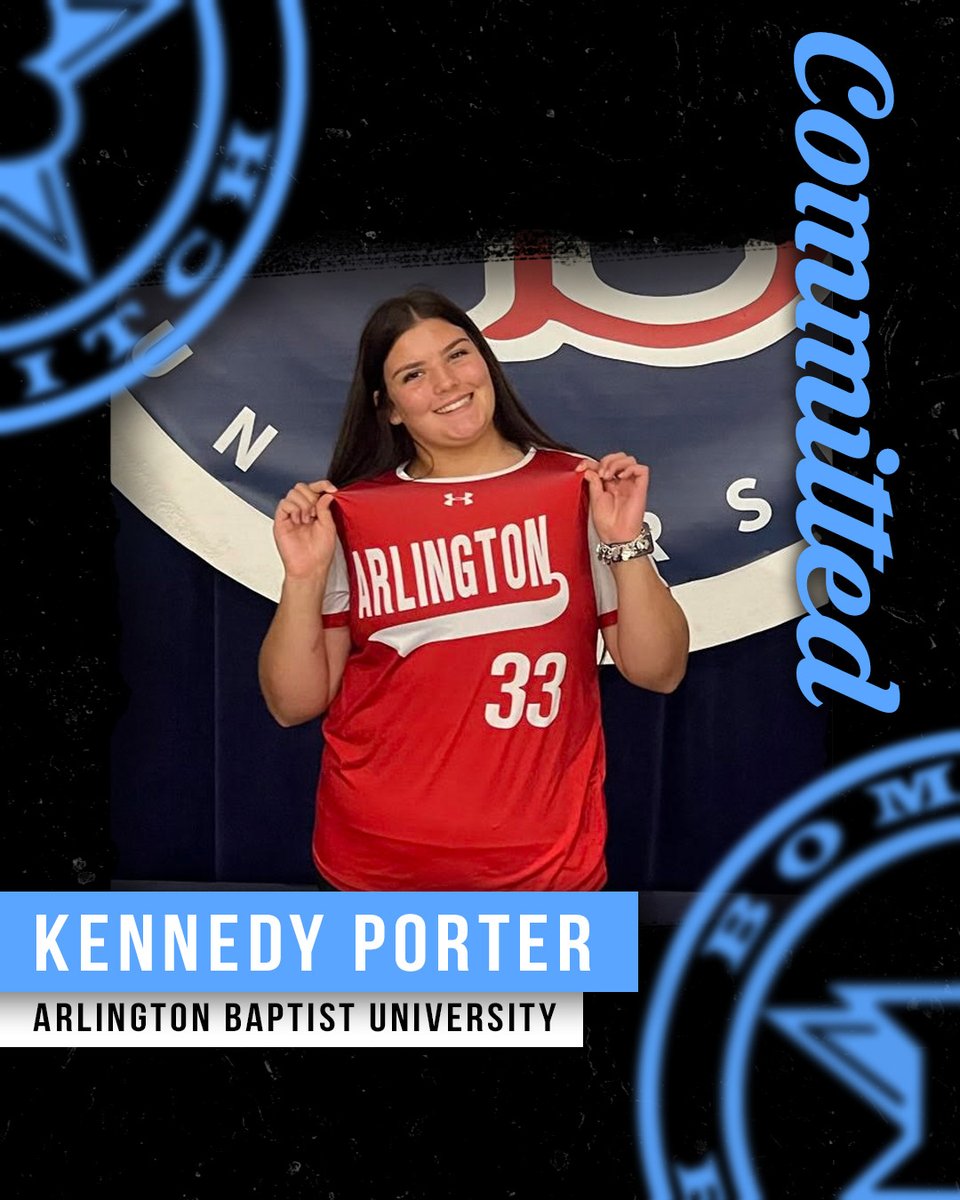 Congrats to Texas Bombers HTX 18 Gold-Mooneyham player Kennedy Porter and her family. Kennedy has committed to play softball for Arlington Baptist University! #bombernation #collegecommit