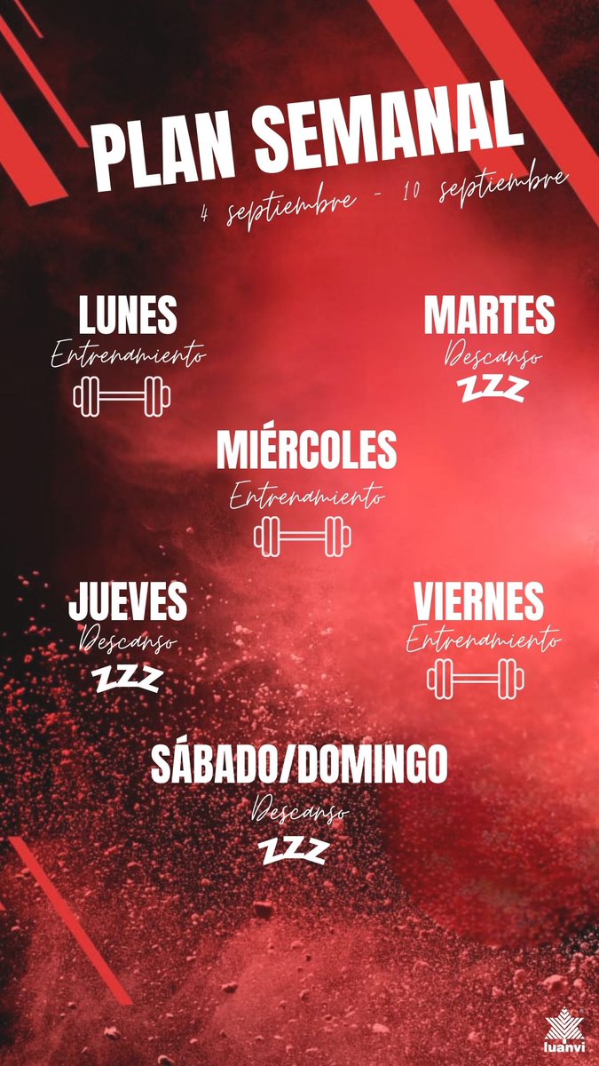 ♀️REGIONAL FEMENINO
     LIGA GONALPI

Este es nuestro plan semanal para  este fin de semana. 
El sabado y domingo descansamos
#SANPIOXDESCANSA⚽️

#SanPioFem♥️
#FutFem♀️
#Temporada23⚽️