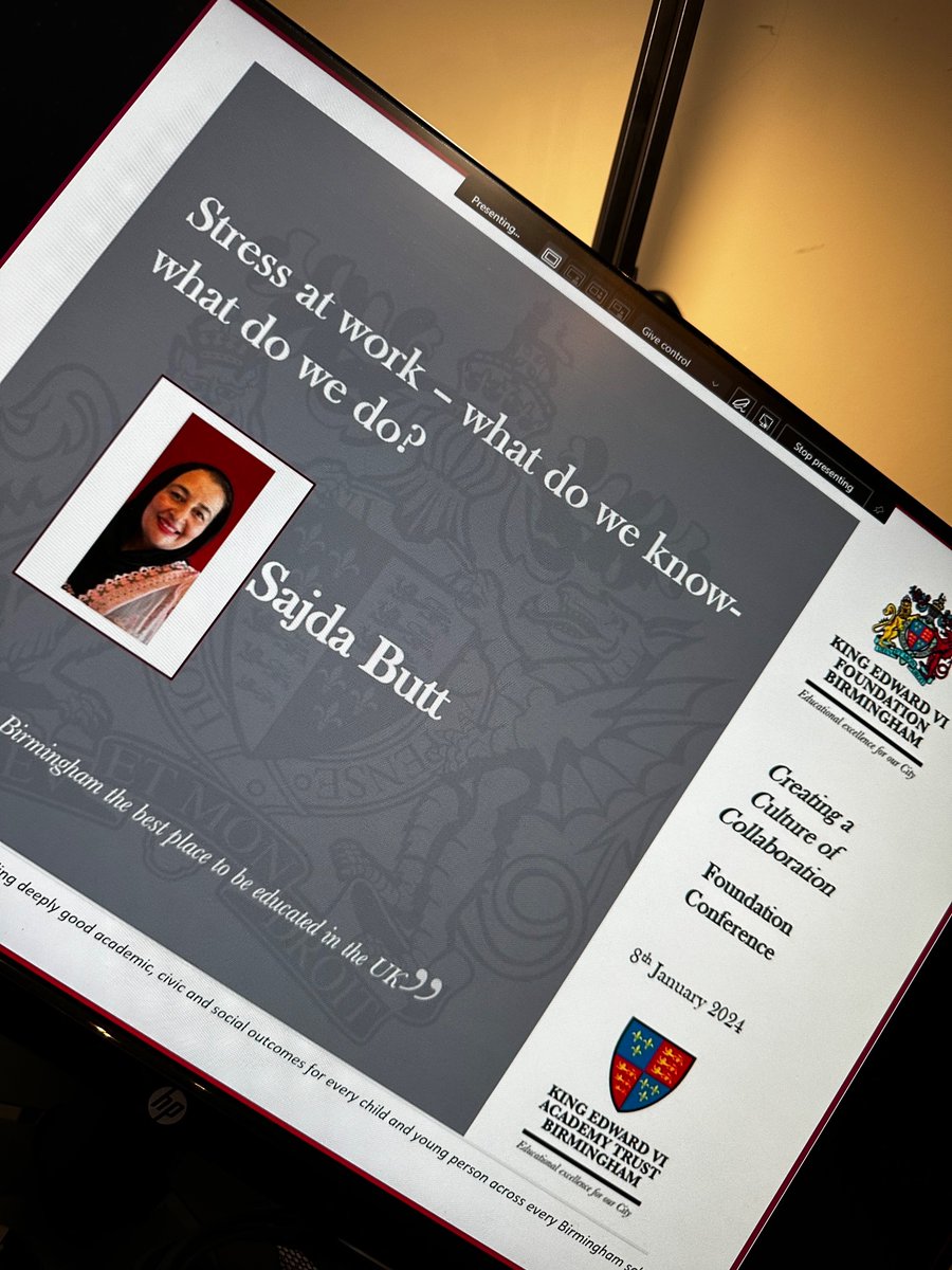 A great start to my week, delivering sessions on Stress for Kind Edwards VI academy Trust. @BEPvoice #CPD #selfcare #staffsupport #EAP #mentalhealth