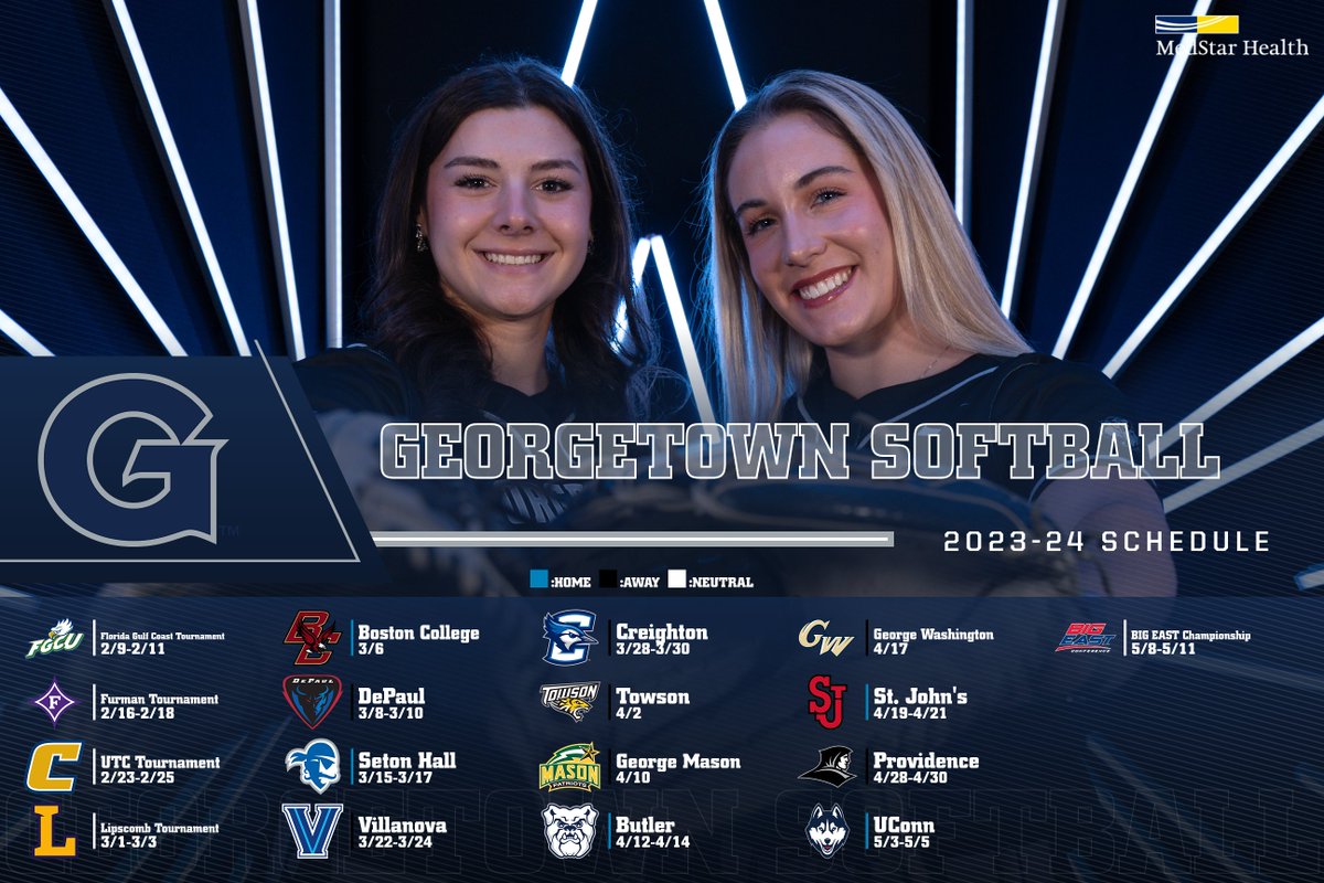 Georgetown softball has released its 2024 schedule presented by MedStar Health!

Check it out 👇

📰 ➡️ bit.ly/3vqwc85

#HoyaSaxa