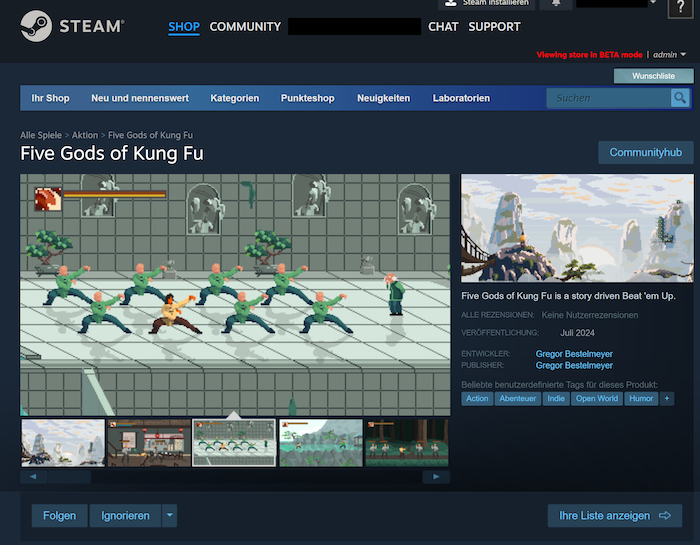 gods_fu's tweet photo. The steam page of #FiveGodsofKungFu is currently awaiting approval!
#indiedev #gamedev #madewithunity #pixelart #aseprite #FiveGodsofKungFu https://t.co/frUDYrHUwQ