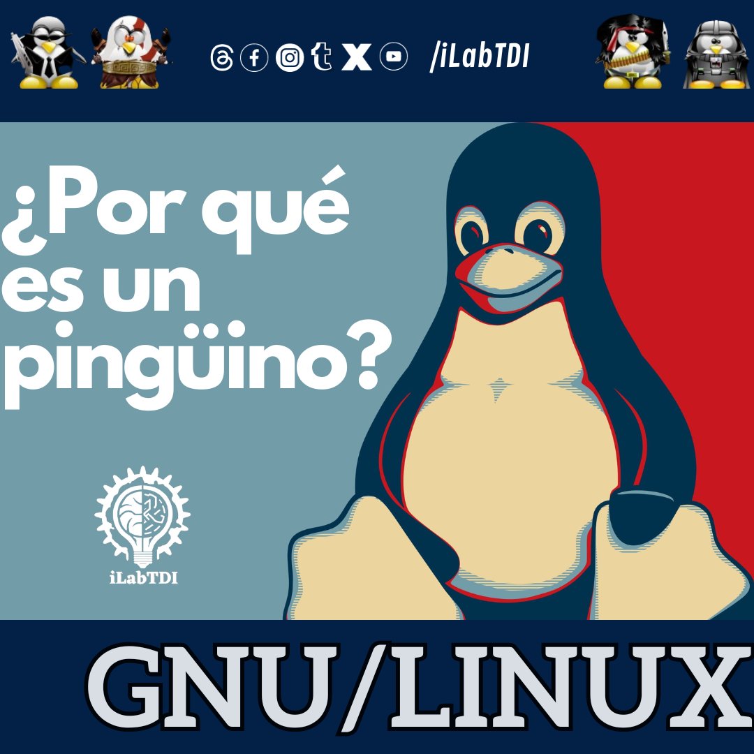 iLabTDI's tweet photo. Cuando Linus Torvalds buscaba una mascota para #Linux  en 1992, recibió como sugerencia ¡un pingüino! Por la amigabilidad, la no agresividad y el trabajo en grupo de los pingüinos, cualidades que reflejaban perfectamente la filosofía de la comunidad Linux. Así nació Tux. #Coding https://t.co/d06L9eph6d