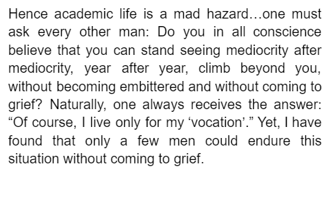 StefanFSchubert's tweet photo. Max Weber, "Science as a Vocation" https://t.co/0k3UQtpF4T